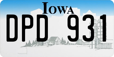 IA license plate DPD931