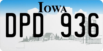 IA license plate DPD936