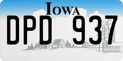 IA license plate DPD937