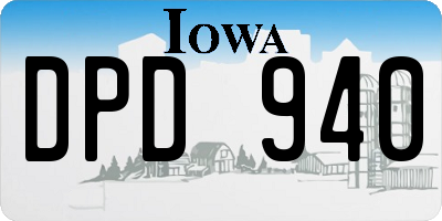IA license plate DPD940