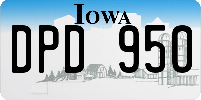IA license plate DPD950
