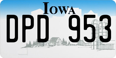 IA license plate DPD953
