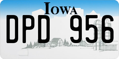 IA license plate DPD956