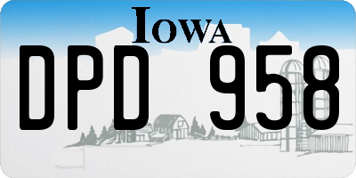 IA license plate DPD958
