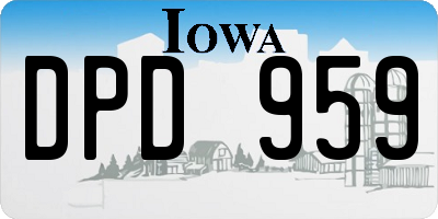 IA license plate DPD959