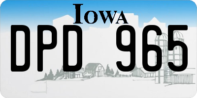IA license plate DPD965