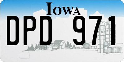 IA license plate DPD971