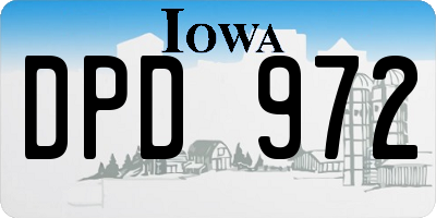 IA license plate DPD972