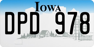 IA license plate DPD978