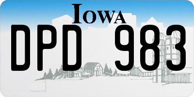IA license plate DPD983