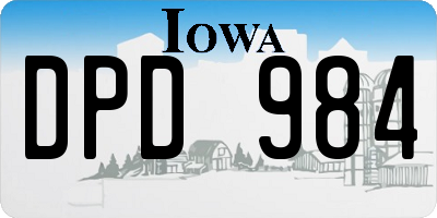IA license plate DPD984