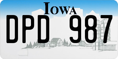 IA license plate DPD987