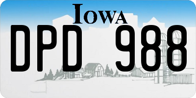 IA license plate DPD988