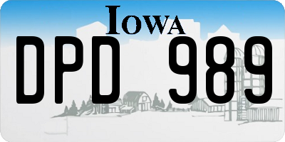IA license plate DPD989