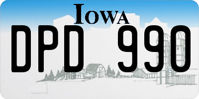 IA license plate DPD990