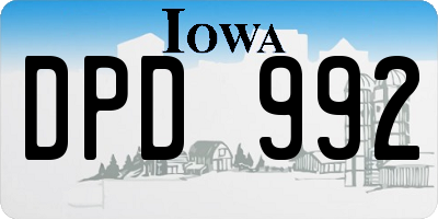 IA license plate DPD992