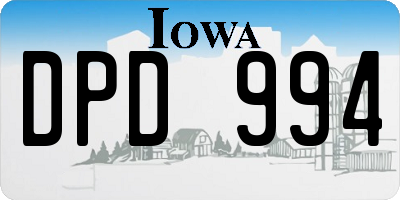 IA license plate DPD994