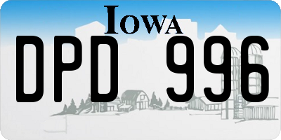 IA license plate DPD996