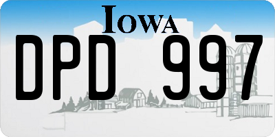IA license plate DPD997