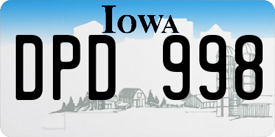 IA license plate DPD998
