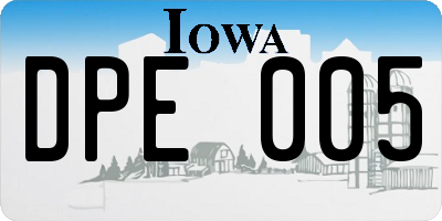 IA license plate DPE005