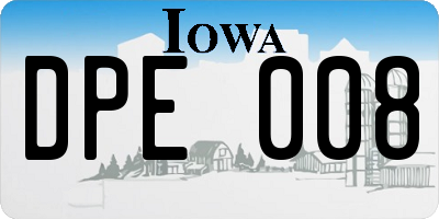 IA license plate DPE008