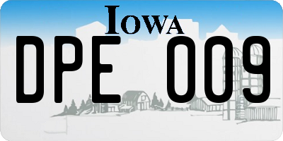 IA license plate DPE009