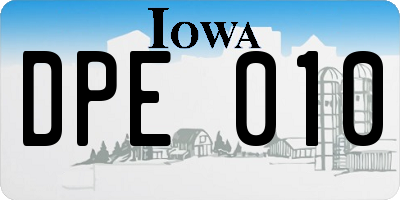 IA license plate DPE010