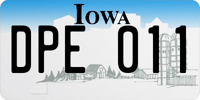 IA license plate DPE011