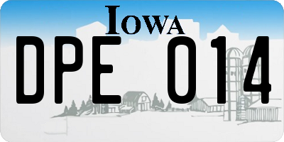 IA license plate DPE014