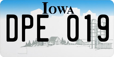IA license plate DPE019