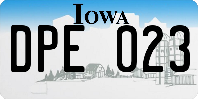 IA license plate DPE023