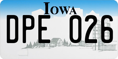 IA license plate DPE026