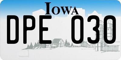 IA license plate DPE030