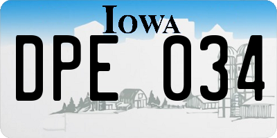IA license plate DPE034