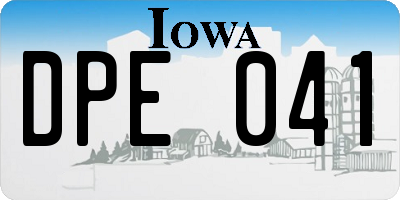 IA license plate DPE041