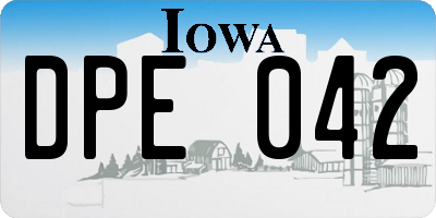 IA license plate DPE042