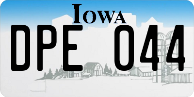IA license plate DPE044