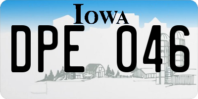 IA license plate DPE046