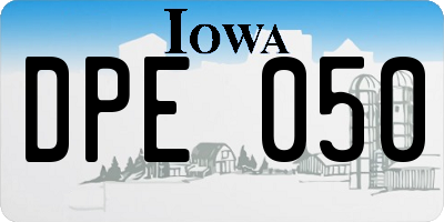 IA license plate DPE050