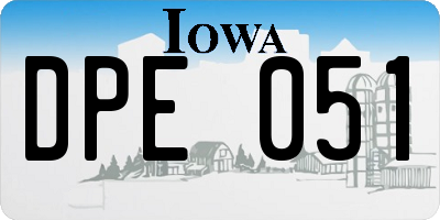 IA license plate DPE051