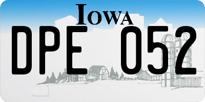 IA license plate DPE052