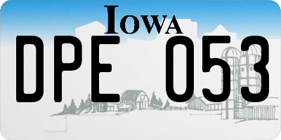 IA license plate DPE053