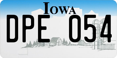 IA license plate DPE054