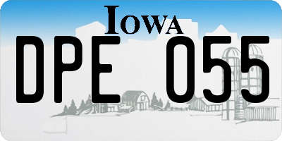 IA license plate DPE055