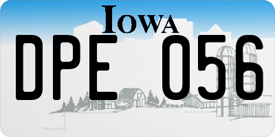 IA license plate DPE056
