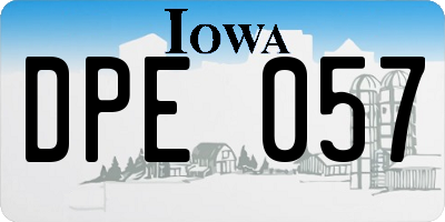 IA license plate DPE057