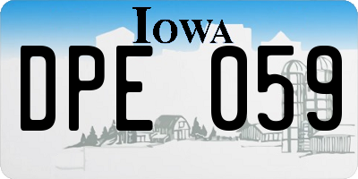 IA license plate DPE059