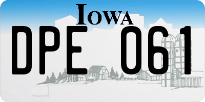 IA license plate DPE061