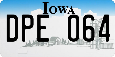 IA license plate DPE064